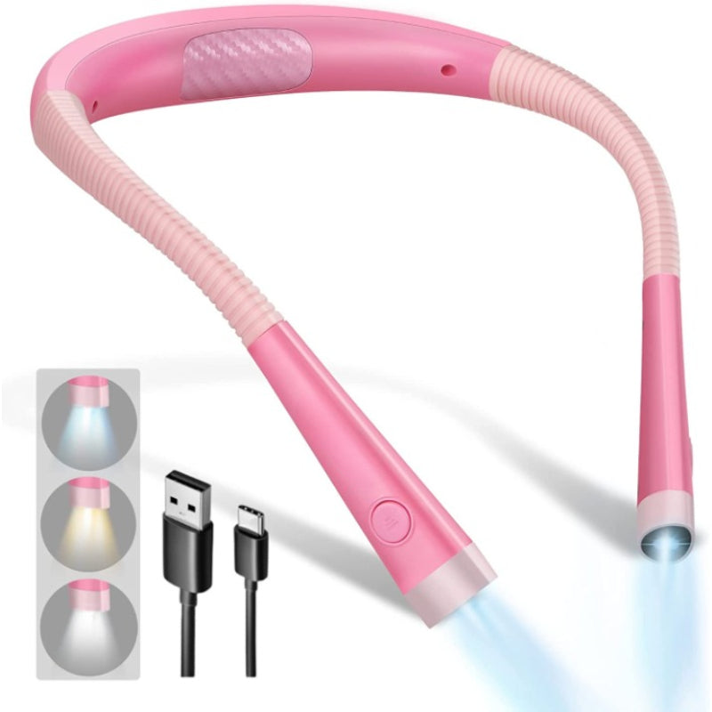 Mångsidig handsfree LED-halslampa, justerbar och ögonvänlig, perfekt som bärbar läslampa.