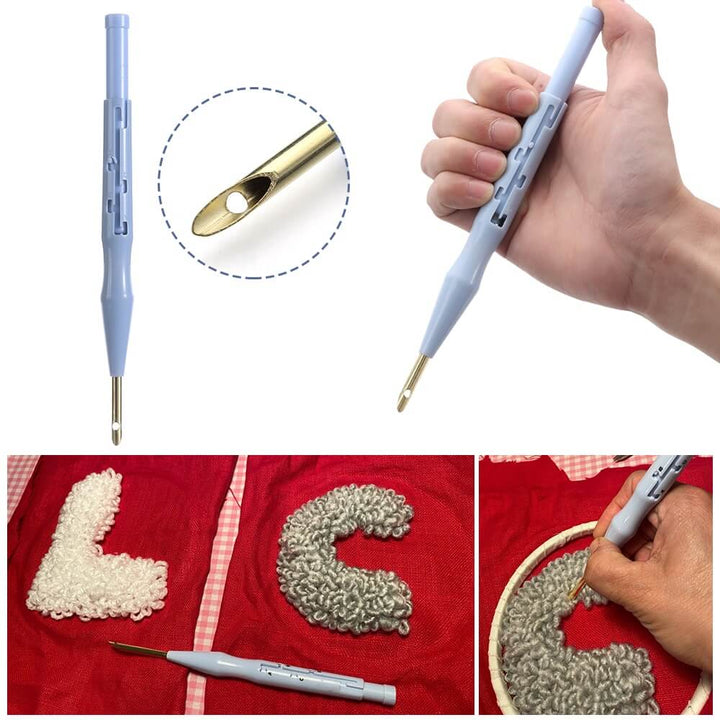 Upptäck punchbroderi! Justerbar nål för att skapa unika 3D-texturer i dina textilhantverk. Nybörjarvänlig.