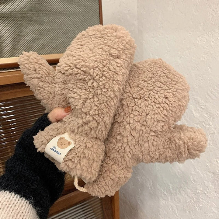 Kawaii varma fingerlösa vantar för kvinnor, perfekta för vintermode och mysiga dagar.