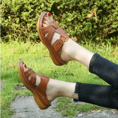 Sommarsandaler dam, kilklack, bekväma & ergonomiska, slip-on modell