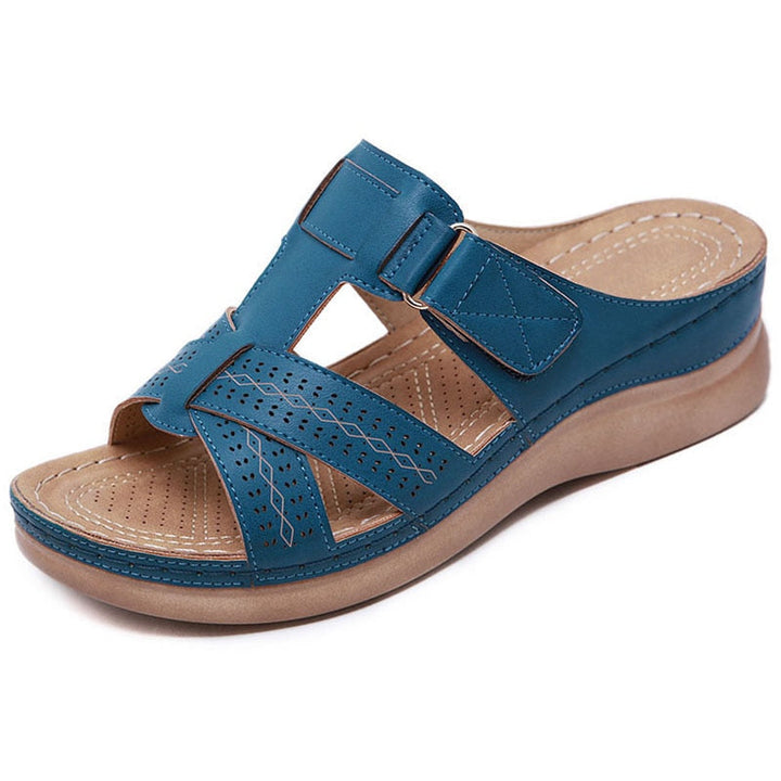 Dam kilklackssandaler, brun, för sommar & vardag, med slip-on design & bekväm passform