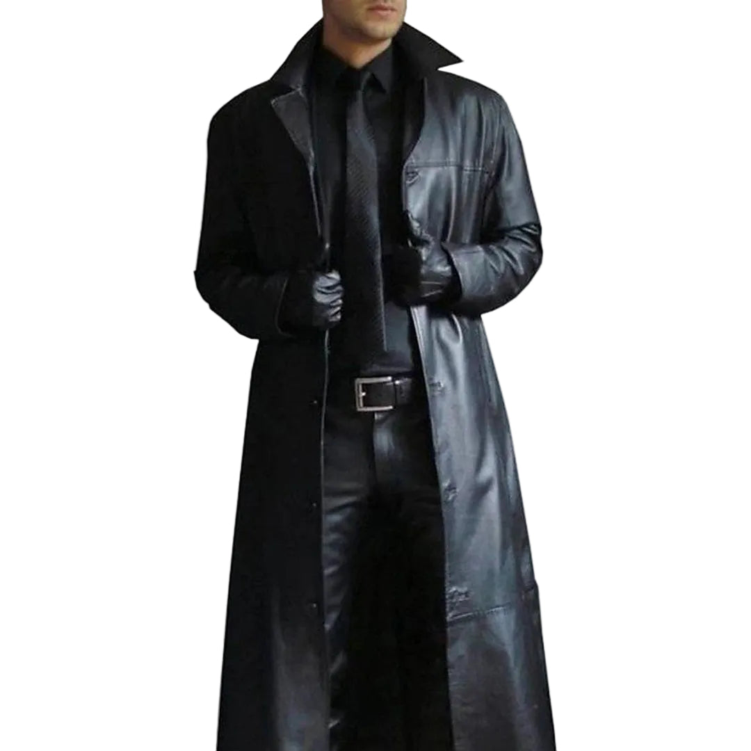 Klassisk brun herrskinnjacka i tidlös design. Mångsidig höst- och vinterjacka för stilmedveten man.
