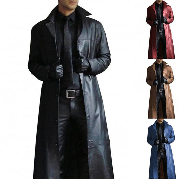 Mörkröd herrskinnjacka med tidlös passform. Mångsidig jacka för en stilren och klassisk herrmode-look.