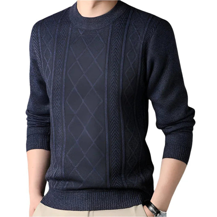 Klassisk crewneck herrtröja i mjuk bomull. Tidlös stil och komfort för höst- och vintermode.