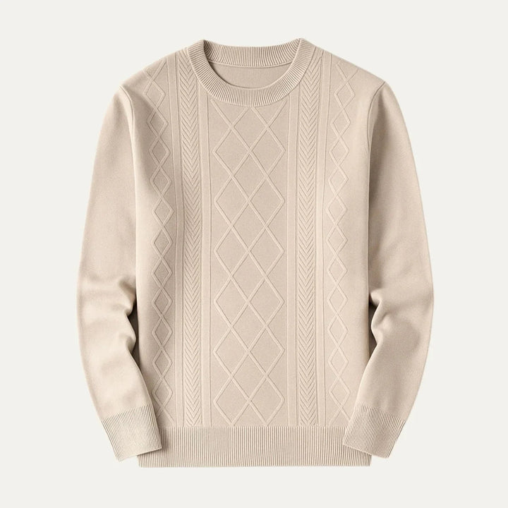 Elegant röd crewneck tröja för män. Varm, bekväm och klassisk design för hösten och vinterns kyliga dagar.