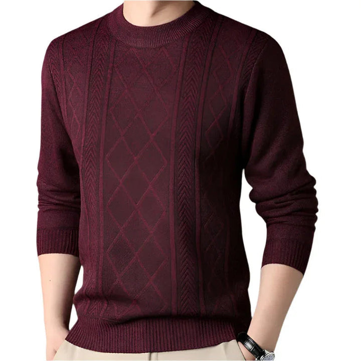 Elegant herrtröja i crewneck-stil. Klassisk design för en stilren look under både höst och vinter.