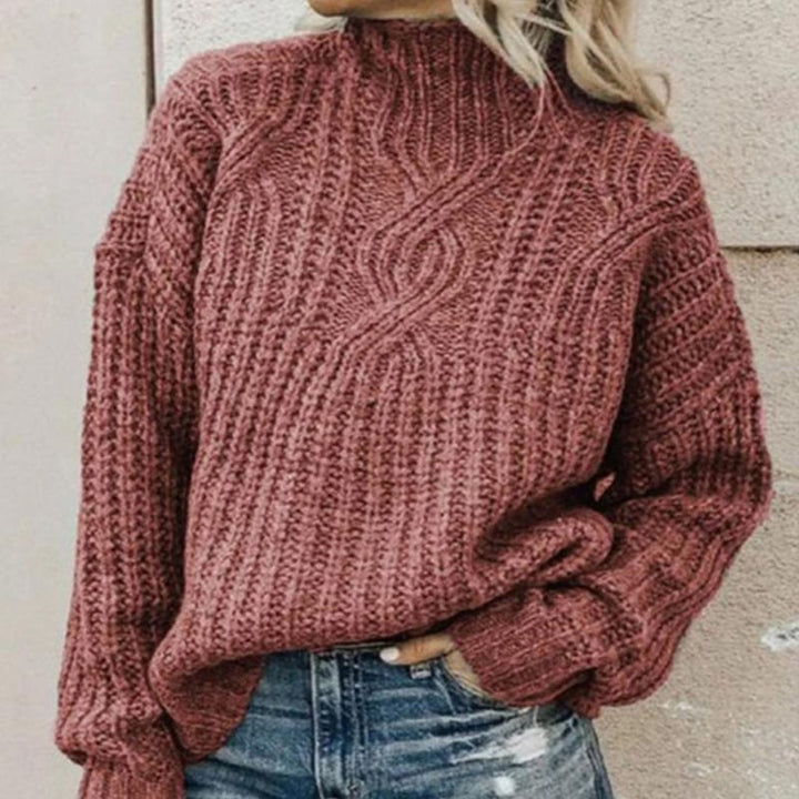 Tidlös dampullover i klassisk stil, långärmad stickad tröja för dam. Rundhalsad design, perfekt för svala dagar.