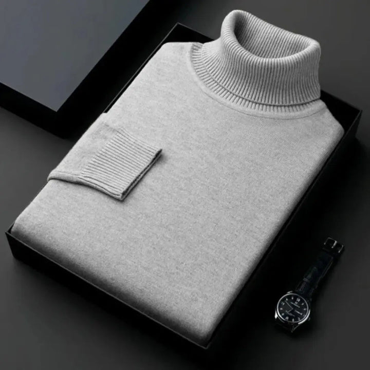 Skräddarsydd passform herr turtleneck tröja, varmt & bekvämt herrmode.