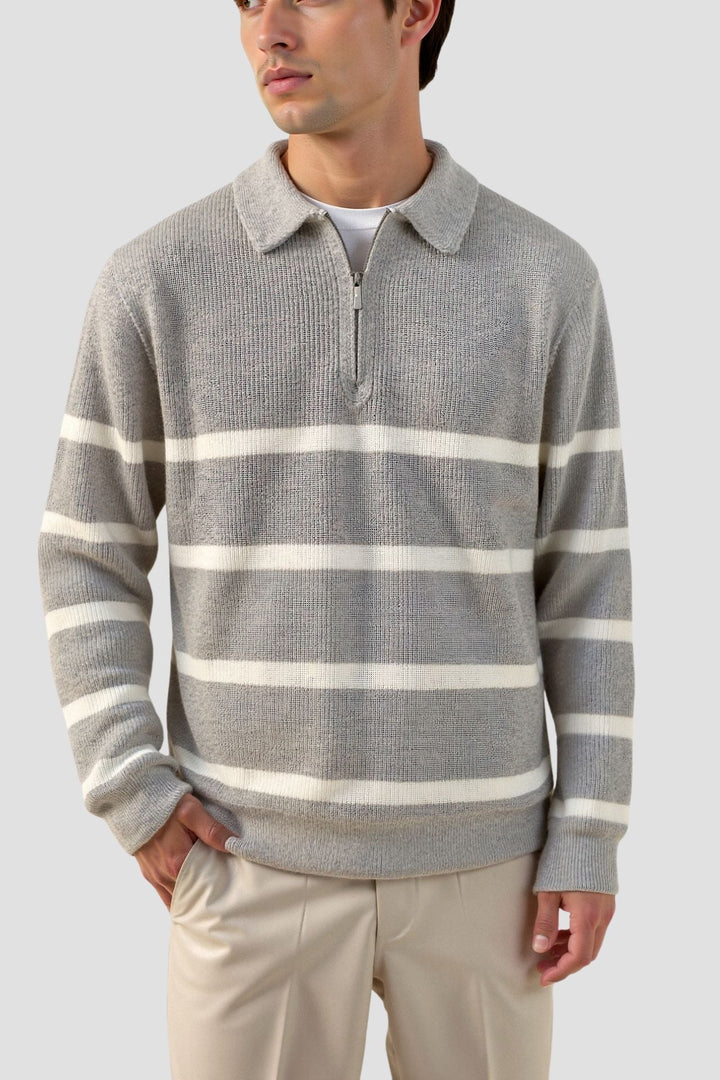 Tidlös herrkläder: snygg zip tröja för en klassisk och bekväm look.