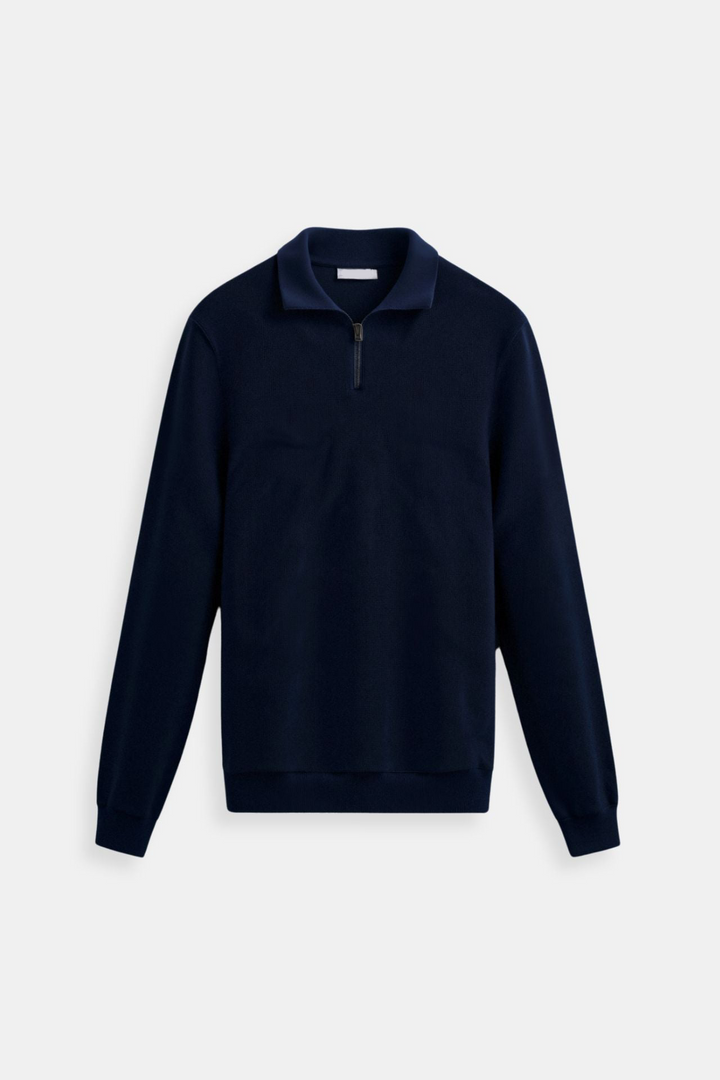 Tidlös herr ziptröja. Mjuk och bekväm för lager-på-lager. En elegant vardagsfavorit.