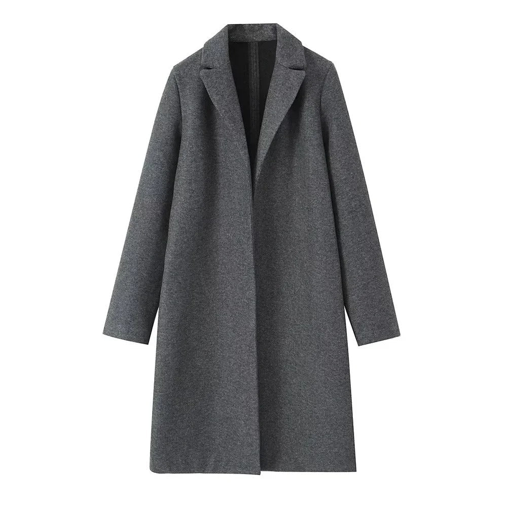 Mångsidig kvinnors klassiska kappa, rak passform. Perfekt ytterplagg för höst, vinter och vår. Elegant dammode.