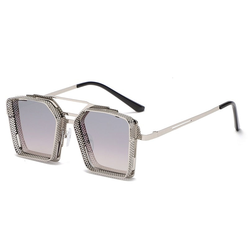 Klassiska fyrkantiga unisex solglasögon med UV400-skydd, perfekta för mode och sommar.