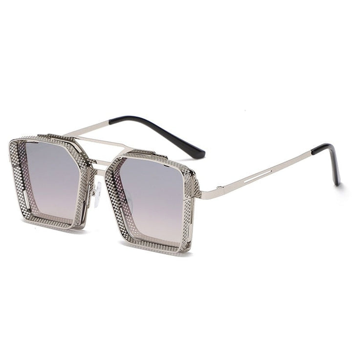 Klassiska fyrkantiga unisex solglasögon med UV400-skydd, perfekta för mode och sommar.