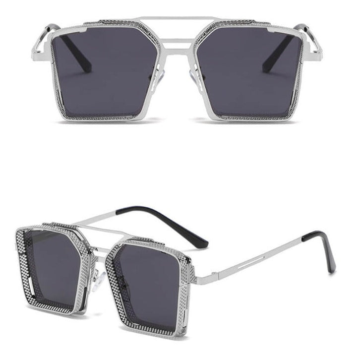 Svarta fyrkantiga solglasögon, en perfekt unisex modeaccessoar med UV400 för sommaren.