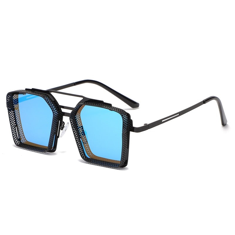 Unisex accessoar: Svarta fyrkantiga solglasögon för en tidlös look med UV400-skydd.