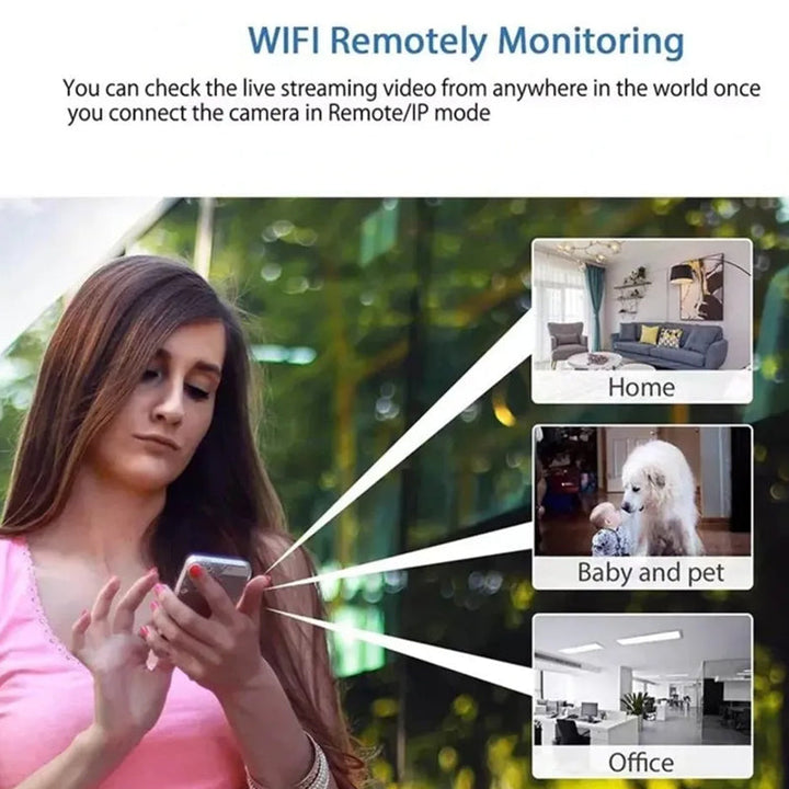 Diskret minikamera för inomhus hemsäkerhet med 1080p HD, WiFi & nattvision. En smart säkerhetskamera.