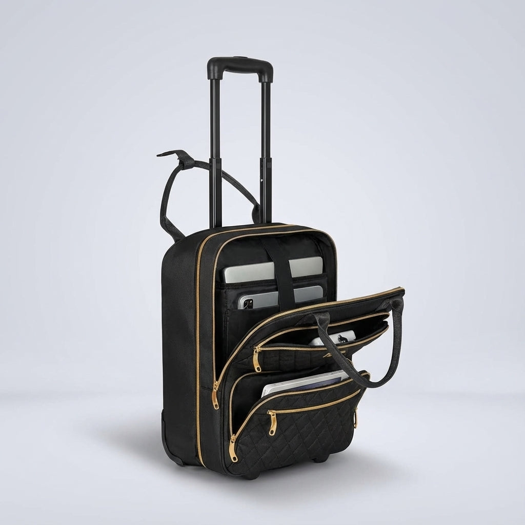 Robust SwiftSeat kabinväska med smidiga hjul och justerbart handtag. Passar som handbagage.