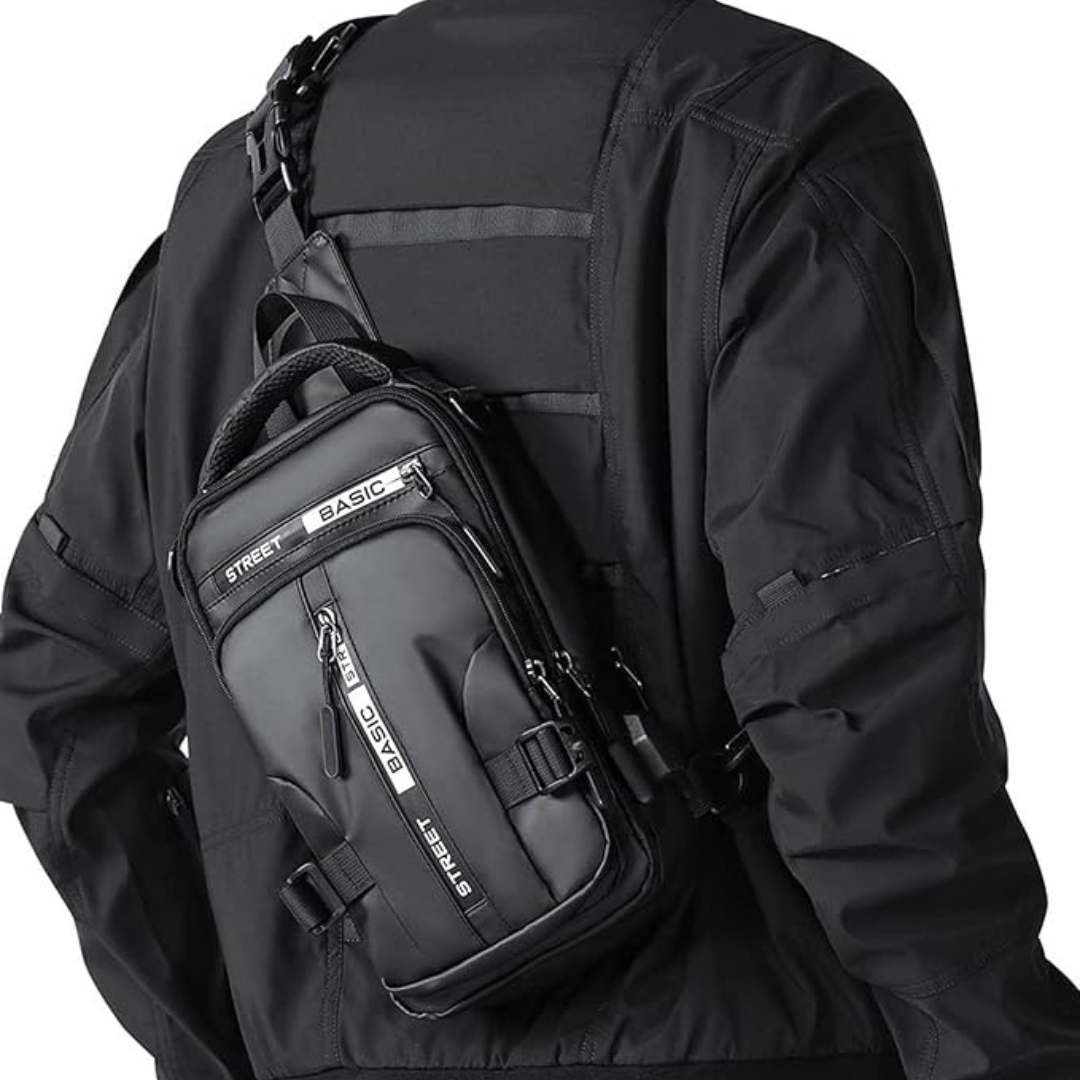 Kompakt unisex crossbody-slingryggsäck. Praktisk & stilren design, perfekt som dagspack eller resväska.
