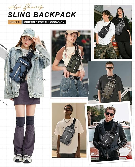 Detaljbild av slitstarkt tyg på kompakt unisex crossbodyväska. Stilren, praktisk & redo för äventyr.