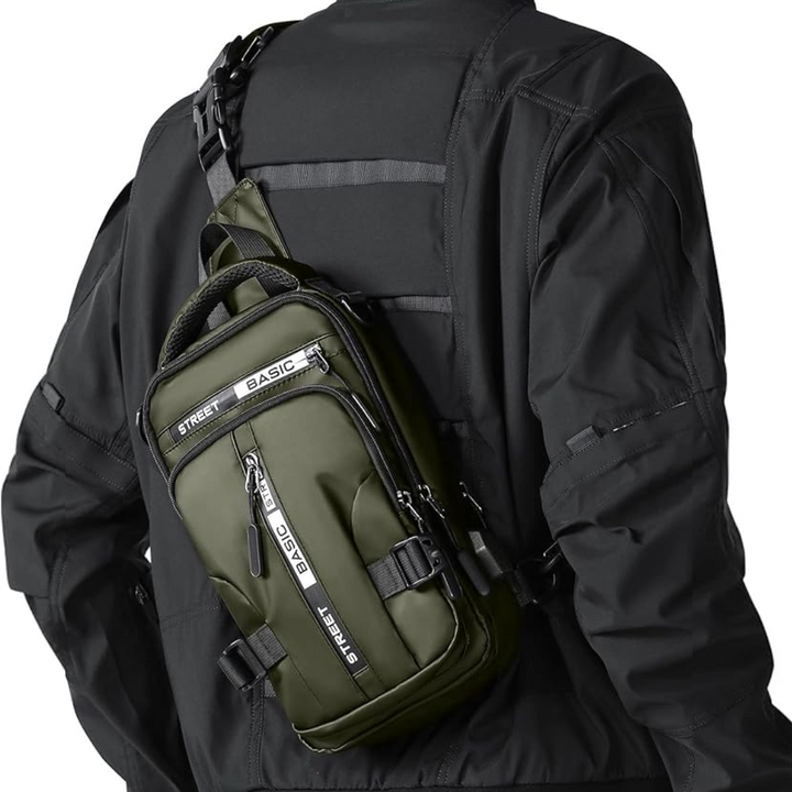 Organiserad crossbodyväska/slingbag, perfekt för vandring, cykling eller pendling. Stilren unisex design.