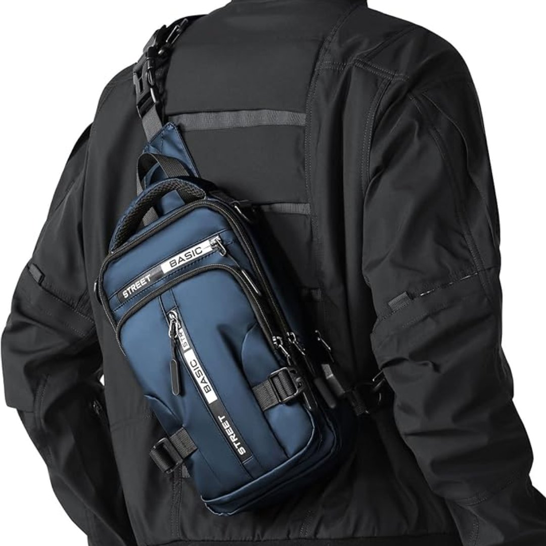 Mångsidig unisex crossbody-slingryggsäck för alla årstider. Kompakt, praktisk fritidsväska & reskamrat.