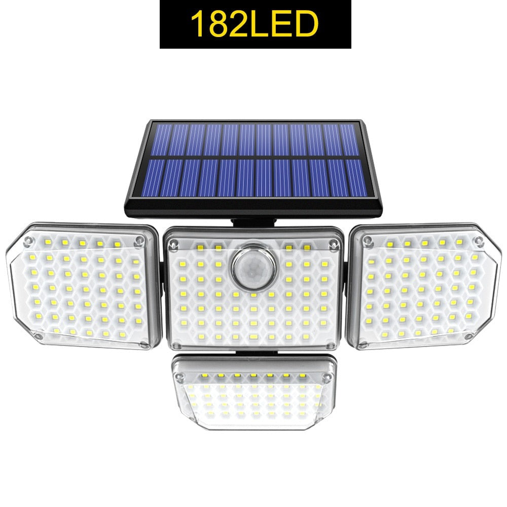 Detaljbild på solcellspanelen som driver den energisnåla utomhusbelysningen med LED-lampa.