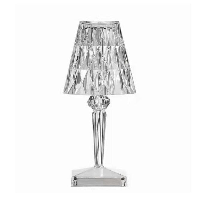 Kristall bordslampa med dimbar touchkontroll. Elegant LED-belysning för modern heminredning.