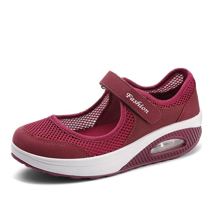 Kvinnor modesneakers, ortopedisk komfort, andningsbara promenadskor, grå