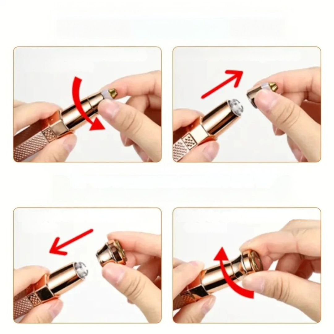 Kompakt precisionstrimmer för ögonbryn & ansiktshår. Resevänlig, skonsam mot huden. Vit modell.