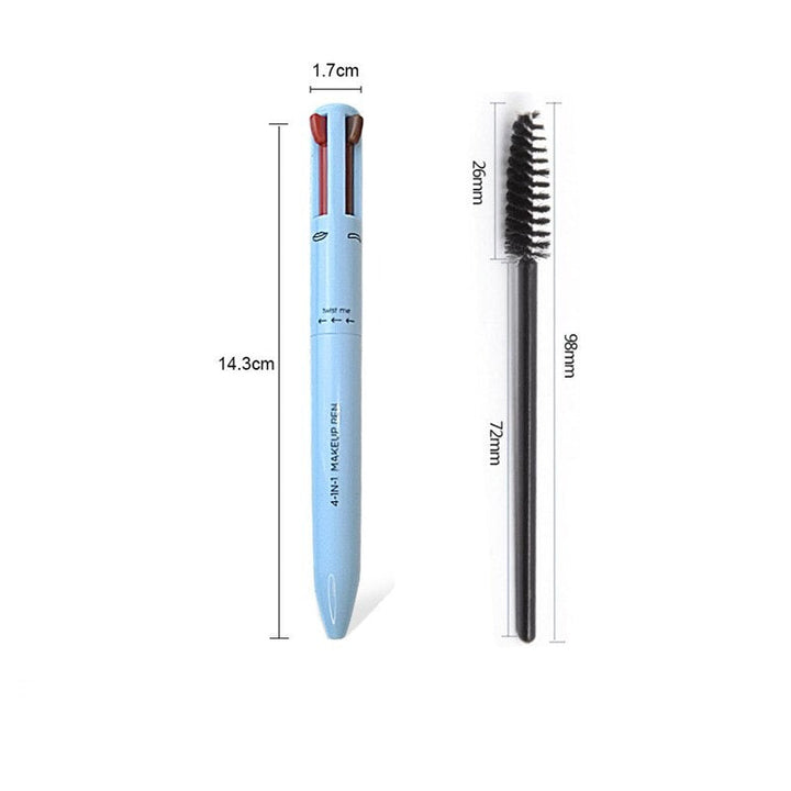 Modern 4-i-1 skönhetspenna. Innehåller eyeliner, läppenna, ögonbrynspenna & highlighter för kvinnor.