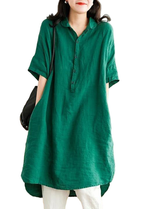 Kvinnors avslappnade skjortklänning, stilfull design. Perfekt som bekväm sommarklänning eller vardagsplagg.