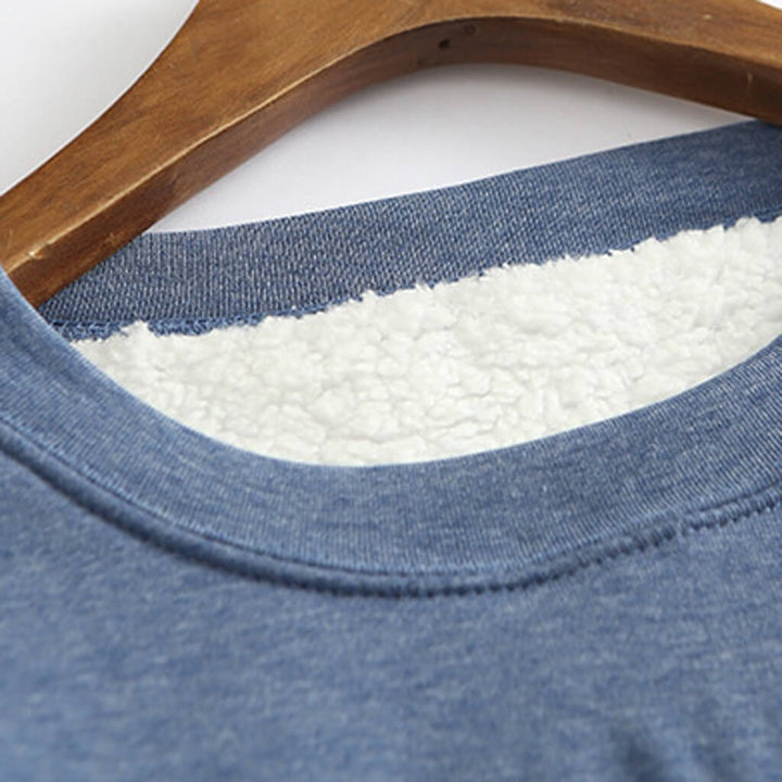 Stilfull damtröja: långärmad fleece med sherpafoder, perfekt som vardagsklädsel på vintern