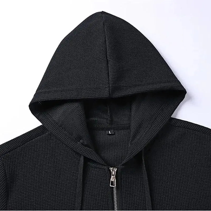 Avslappnande våffelstickat loungewear-set för kvinnor, idealiskt som hemmaplagg för komfort.