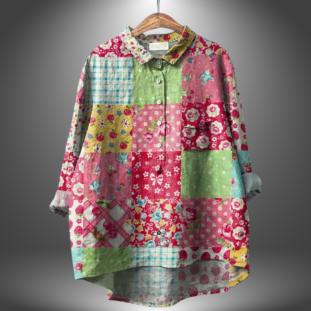 Blommig skjorta för kvinnor i levande färger, perfekt som en bekväm och elegant casual topp.