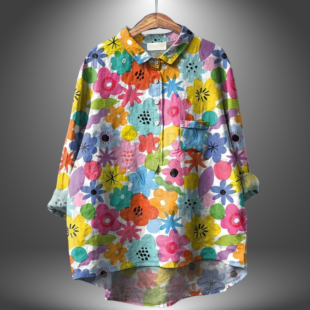 Casual men elegant blommig skjorta för kvinnor, idealisk för bekväm och trendig vardagsstil.