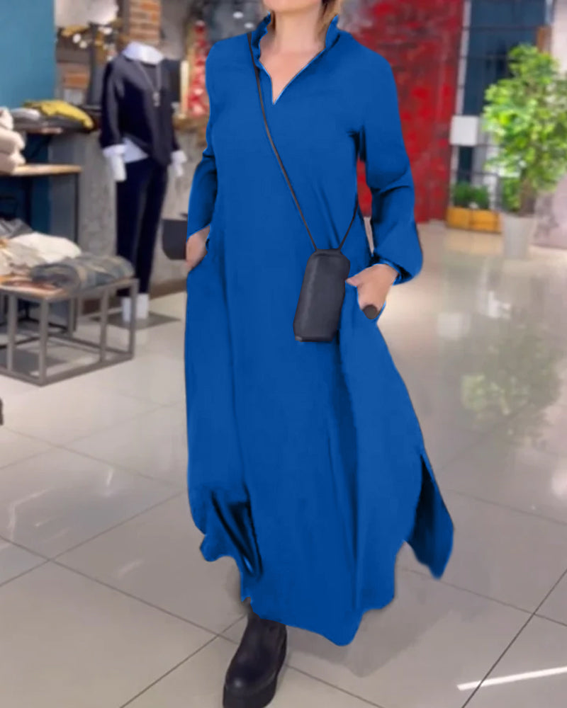 Mångsidig långklänning med slag. Passar både casual chic stil & formella evenemang som bröllopsgäst.