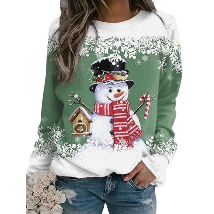Kvinnors festliga jultröja med unikt vintermotiv. Perfekt för julkläder, festmode & mysiga stunder.
