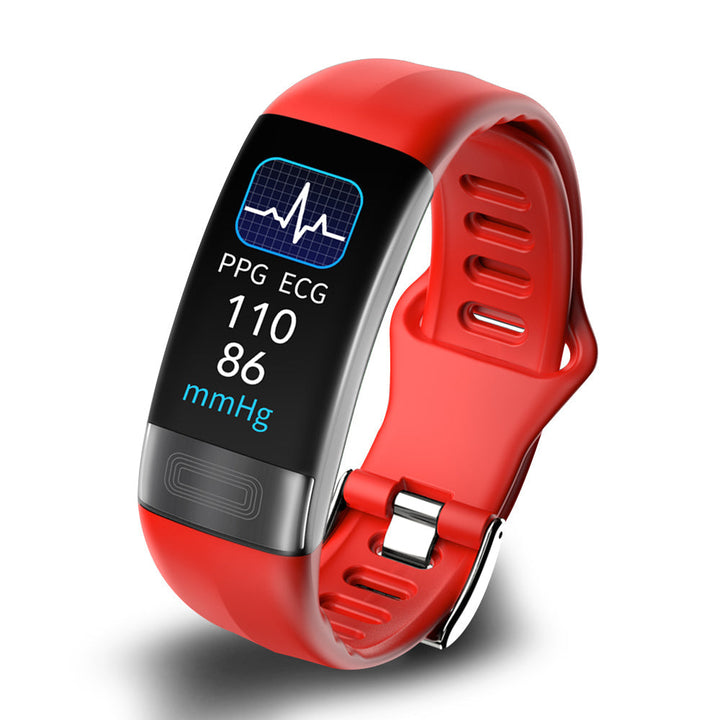Vattentålig kvinnors fitness tracker med EKG, hälsomonitor & mjuk silikonrem för aktiv livsstil.