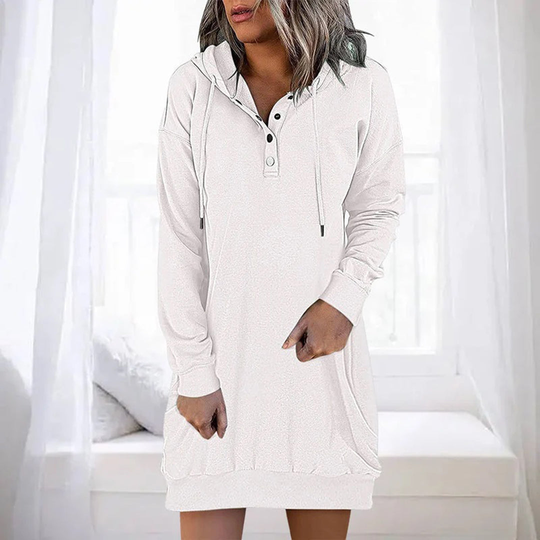 Bekväm hoodieklänning för kvinnor i tidlös design, perfekt för avslappnade tillfällen.