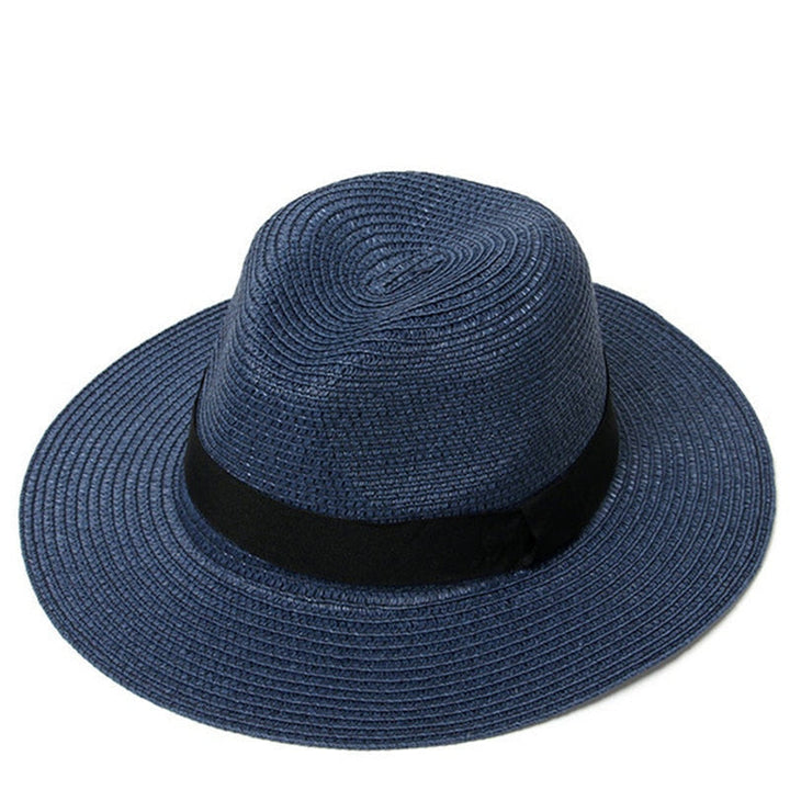 Kvinnors hopfällbara Panama halmhatt för elegant solskydd. Perfekt sommaraccessoar.