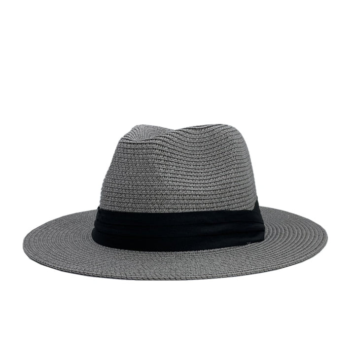 Elegant strandhatt för kvinnor, packbar Panama halmhatt med UV-skydd för soliga dagar.