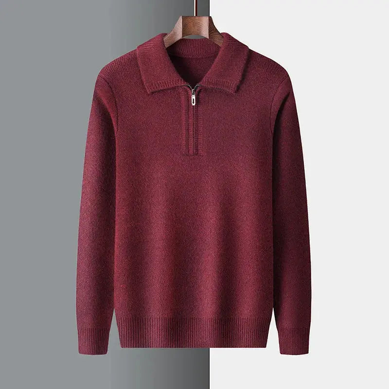 Elegant långärmad tröja för dam med hög hals och dragkedja. Perfekt som stilren vardagströja, bekväm och modern.
