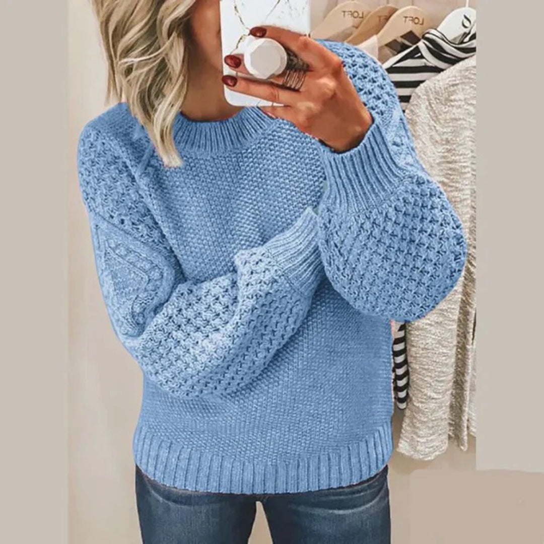Kvinnors långärmade hösttröja, en elegant stickad modell som passar både fest och avslappnade tillfällen.