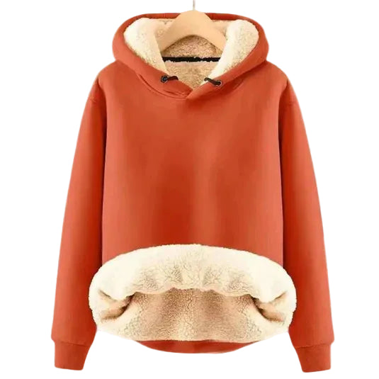 Kvinnors mysig fleecejacka med huva. Varm damfleece, perfekt vardagsjacka för kalla dagar & höstmode.