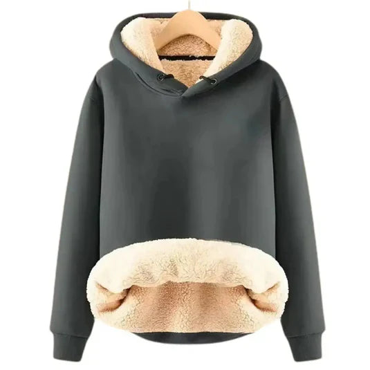 Kvinnors moderna fleecejacka med huva. Varm & mysig damfleece hoodie, perfekt för höst & sportig stil.
