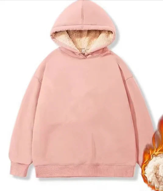 Varm fleecejacka för kvinnor med huva. Mysig damfleece hoodie, idealisk vinterjacka & sportig vardagsjacka.