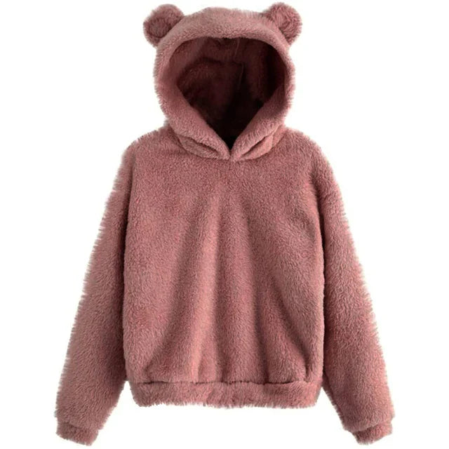 Kvinnors mysig hoodie med lekfulla kaninöron. Varm damtröja perfekt för höst & vinter.