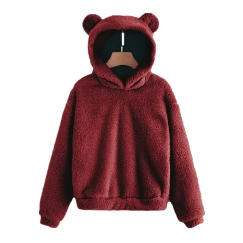 Högkvalitativ kvinnors hoodie. Varm, mjuk och bekväm med söta kaninöron för extra charm.