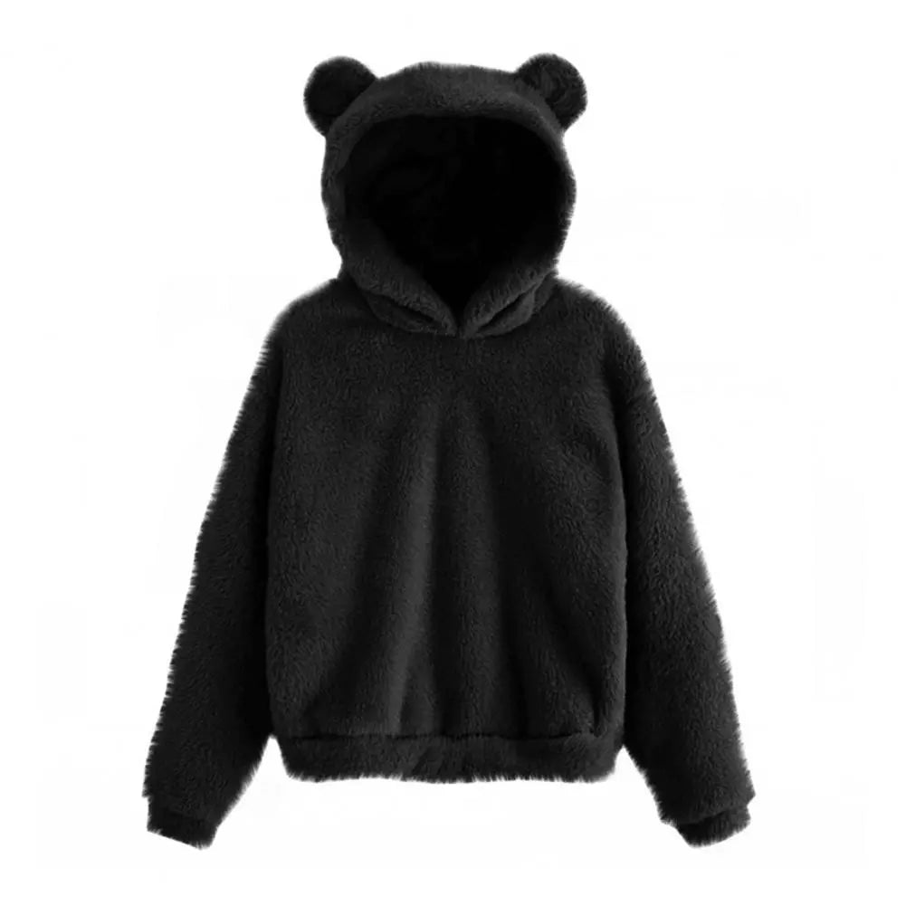Bekväm och avslappnad damhoodie med kaninöron. En mysig huvtröja för daglig användning.
