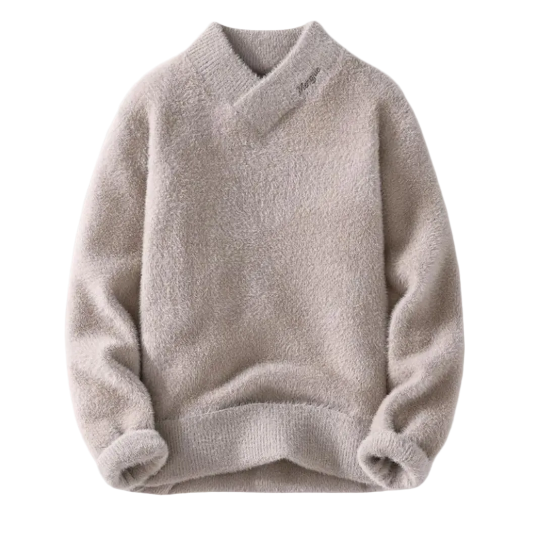 Kvinnors mysiga v-ringade fleecetröja för höst & vinter. Bekväm damtröja med stilren design.